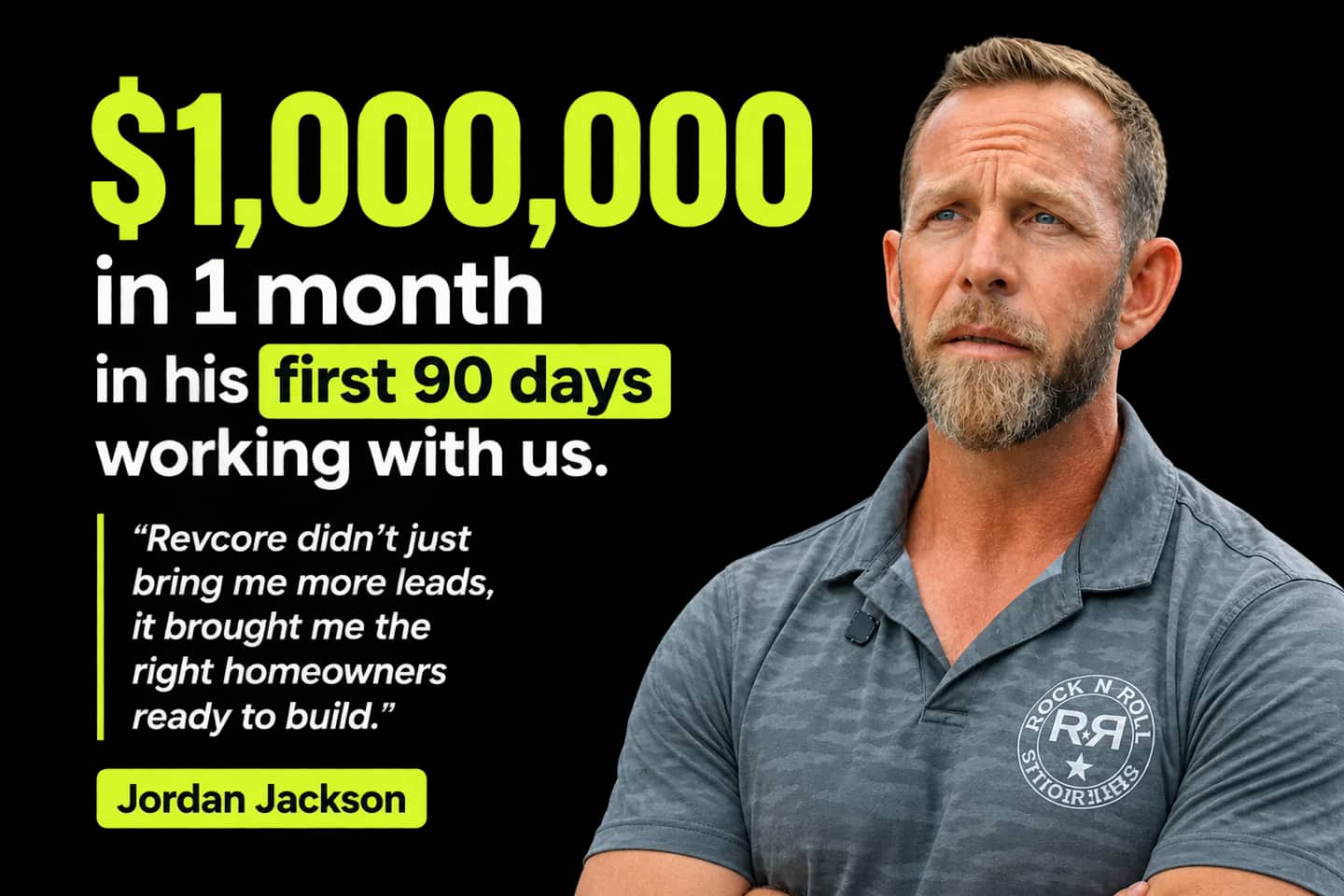 Jordan Jackson, whose company reached a $1,000,000 month in its first 90 days with RevCore